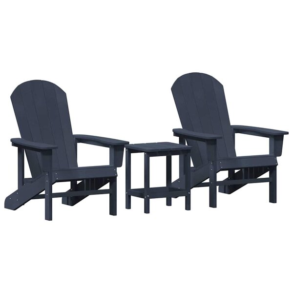 vidaXL Mobilier de jardin lounge 3 Pièces Bleu marine 38 x 38 x 46 cm