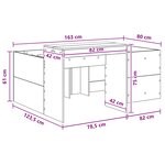 vidaXL Lit haut pour enfants avec bureau Bois ancien Bois d'ingénierie