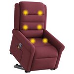 vidaXL Fauteuil inclinable de massage Rouge bordeaux Tissu