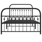 vidaXL Cadre de lit métal sans matelas avec pied de lit noir 107x203cm