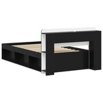 vidaXL Cadre de lit avec rangement Noir 90 x 190 cm Bois d'ingénierie