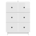 vidaXL Armoire à tiroirs Blanc brillant 66 x 34 5 x 90 cm