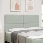 vidaXL Tête de Lit LED Argyle Manuel Gris clair 90 cm Velours