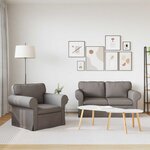 vidaXL Canapé 2 Pièces Taupe 155 x 82 x 80 cm tissu