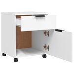 vidaXL Classeur mobile avec roues Blanc 45x38x54 cm Bois d'ingénierie