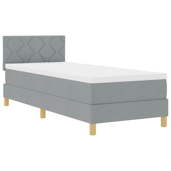vidaXL Lit à ressort LED avec bandes LED Gris clair 80 x 200 cm tissu