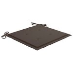 vidaXL Chaises de jardin lot de 6 et coussins taupe Bois teck massif