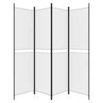 vidaXL Cloison de séparation 4 panneaux Blanc 200x200 cm Tissu