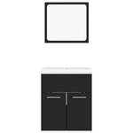 vidaXL Ensemble de meubles de salle de bain Noir Aggloméré