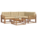 vidaXL Ensemble de canapés d'extérieur 5 Pièces Naturel et Beige