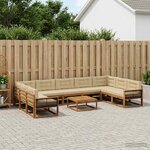 vidaXL Ensemble de canapés d'extérieur 11 Pièces Naturel et Beige