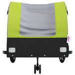 vidaXL Remorque de vélo noir et vert 45 kg fer