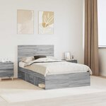 vidaXL Cadre de lit Gris Sonoma 120 x 190 cm Pin massif