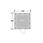 Abri de jardin moderne en acier porte simple 4 3 m² eleganto 2121