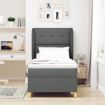 Lit Box Spring vidaXL avec matelas gris foncé 90x200 cm en tissu
