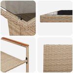 vidaXL Ensemble de salle à manger pour jardin 9 Pièces Beige Poly rotin