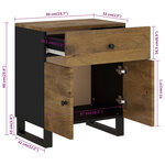vidaXL Table de chevet 50x33x60 cm Bois de manguier et d'ingénierie