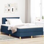 vidaXL Lit à ressorts avec matelas et LED bleue 120x200 cm Tissu