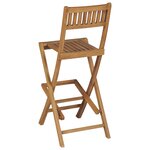 vidaXL Tabourets pliables de bar d'extérieur lot de 2 bois teck solide