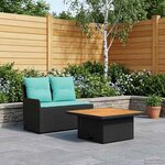 vidaXL Canapé de jardin avec accoudoirs et table relevable 2 Pièce
