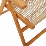 vidaXL Chaises inclinables de jardin lot de 8 beige bois massif acacia