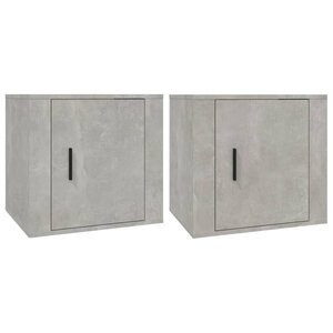 vidaXL Tables de chevet 2 Pièces Gris béton 50x39x47 cm