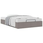 vidaXL Cadre de lit ottoman sans matelas taupe 120x190 cm tissu