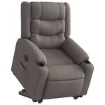 vidaXL Fauteuil inclinable électrique taupe tissu
