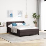 Lit coffre avec matelas vidaXL Marron foncé 160x200 cm en tissu