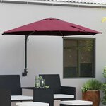 vidaXL Parasol de jardin Rouge  Noir 248 x 248 x 148 cm