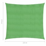 vidaXL Voile d'ombrage 160 g/m² Vert clair 2 5x2 5 m PEHD