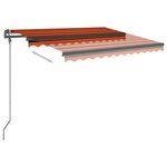 vidaXL Auvent rétractable automatique poteaux 3 5x2 5 m Orange marron