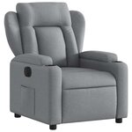 vidaXL Fauteuil inclinable électrique Gris clair Tissu