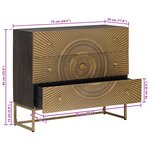 vidaXL Armoire à tiroirs avec tiroir Laiton 75 x 30 x 65 cm