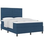 vidaXL Lit à Ressort avec Matelas Bleu 160x200 cm Tissu