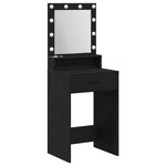 Coiffeuse vidaXL avec des lumières LED en chêne noir 50x41x135 cm