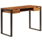 vidaXL Bureau 110x55x78 cm Bois solide de Sesham Acier