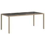 vidaXL Table de jardin pour repas Beige 190 x 90 x 75 cm Poly rotin