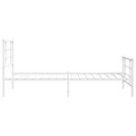 vidaXL Cadre de lit métal sans matelas et pied de lit blanc 107x203 cm