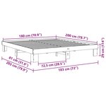 vidaXL Cadre de lit sans matelas 180x200 cm bois massif de chêne