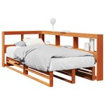 vidaXL Lit bibliothèque sans matelas cire marron 100x200 cm pin massif