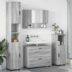 vidaXL Ensemble de mobilier de salle de bain 4 Pièces Sonoma gris