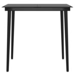 vidaXL Ensemble à manger de jardin avec coussins 3 Pièces Marron et noir