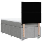vidaXL Sommier à lattes de lit et matelas Gris clair 90x190 cm Tissu