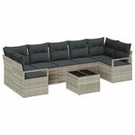 vidaXL Ensemble de canapé de jardin 8 Pièces Gris clair et gris foncé