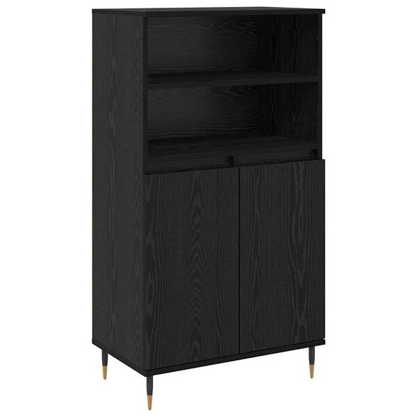 vidaXL Haut Armoire Noir 60 x 36 x 110 cm Bois d'ingénierie