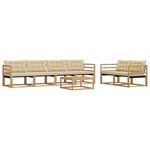 vidaXL Ensemble de canapés d'extérieur 7 Pièces Blanc et Beige