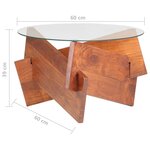 Vidaxl table basse 60 cm bois solide d'acacia