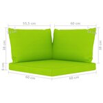 vidaXL Canapé de jardin 4 places avec coussins vert brillant