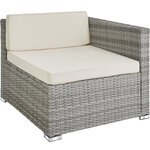 Tectake Canapé de jardin PISE 5 places avec coffre de rangement, variante 2 - gris clair